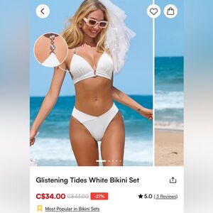 Cupshe Elegant White Bikini Set